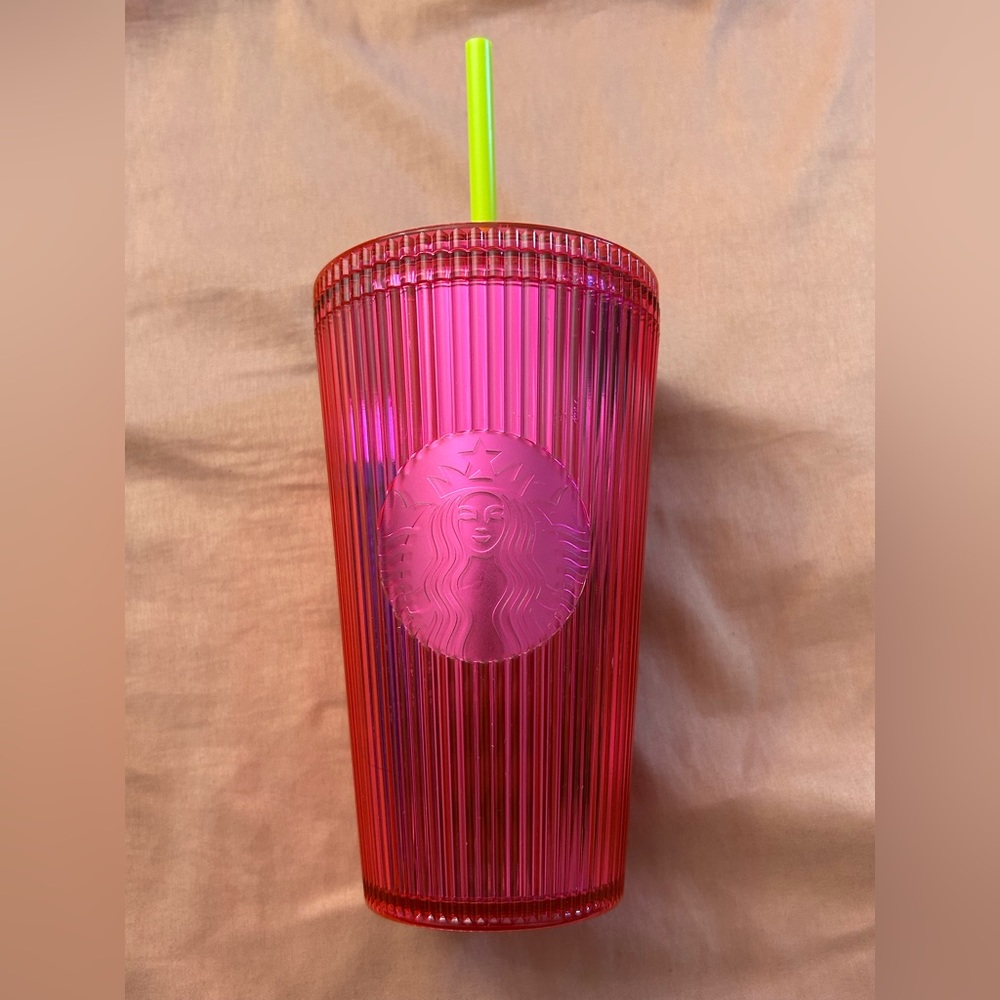 neon pink starbucks cup 2023 nwt
